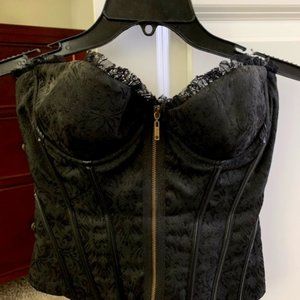 bebe black lace corset